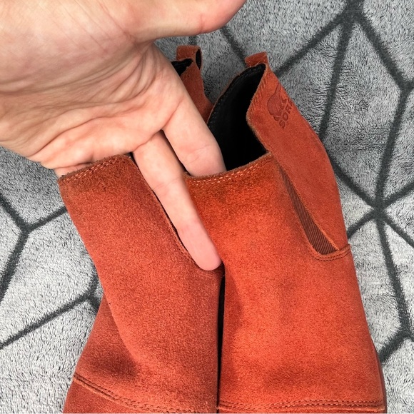 SOREL Evie Waterproof Suede Wedge Ankle Pull-On Women Booties - Picture 10 of 10